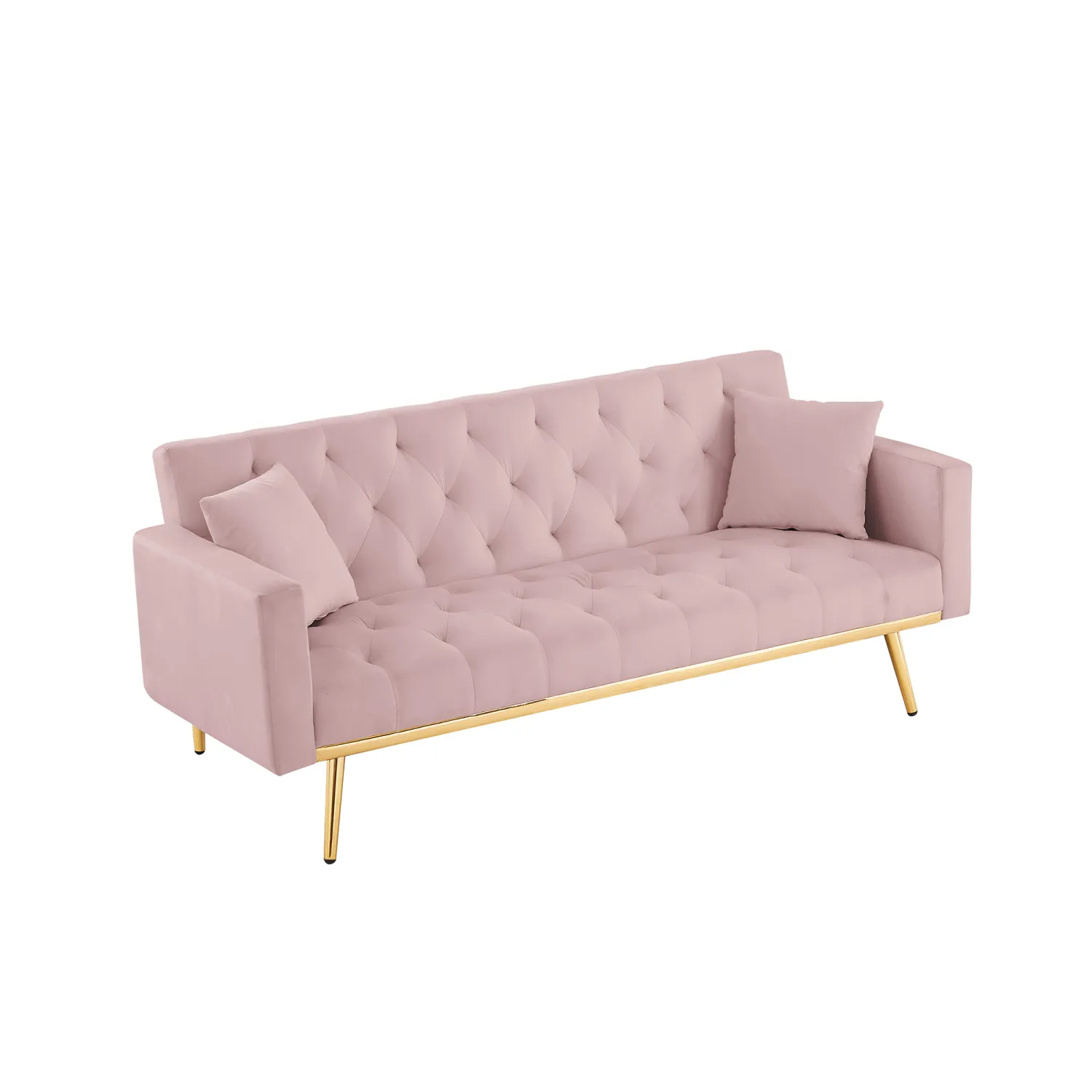 Pink Convertible Folding Futon Sofa Bed, Sleeper Sofa Couch For Compact Living Space