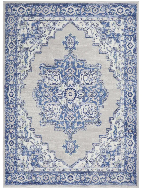 Whimsicle WHS03 Gray/Blue 5' x 7' Rug