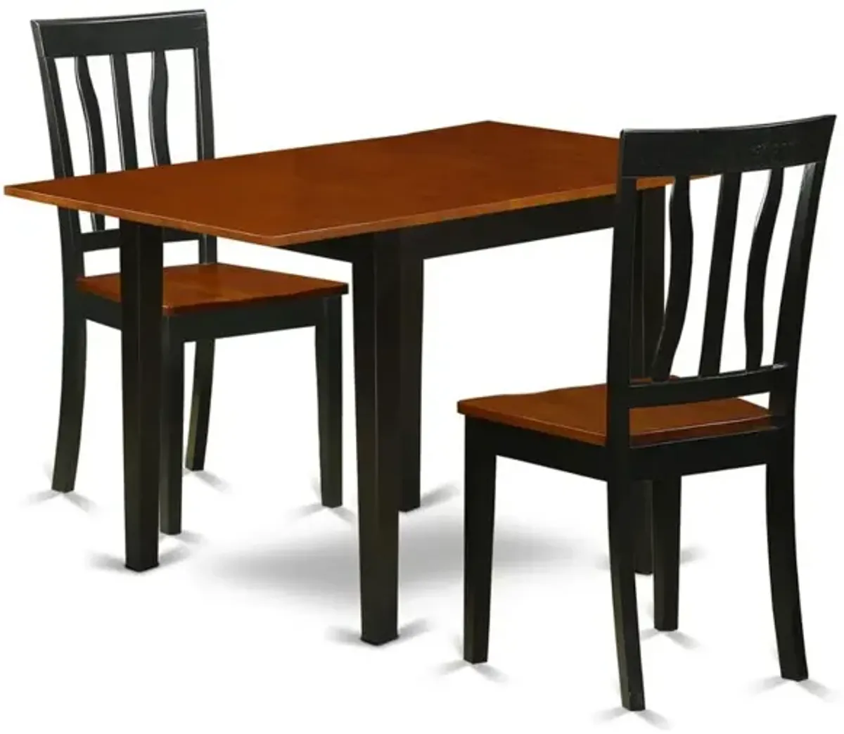 East West Furniture Dining Room Set Black & Cherry, NDAN3-BCH-W