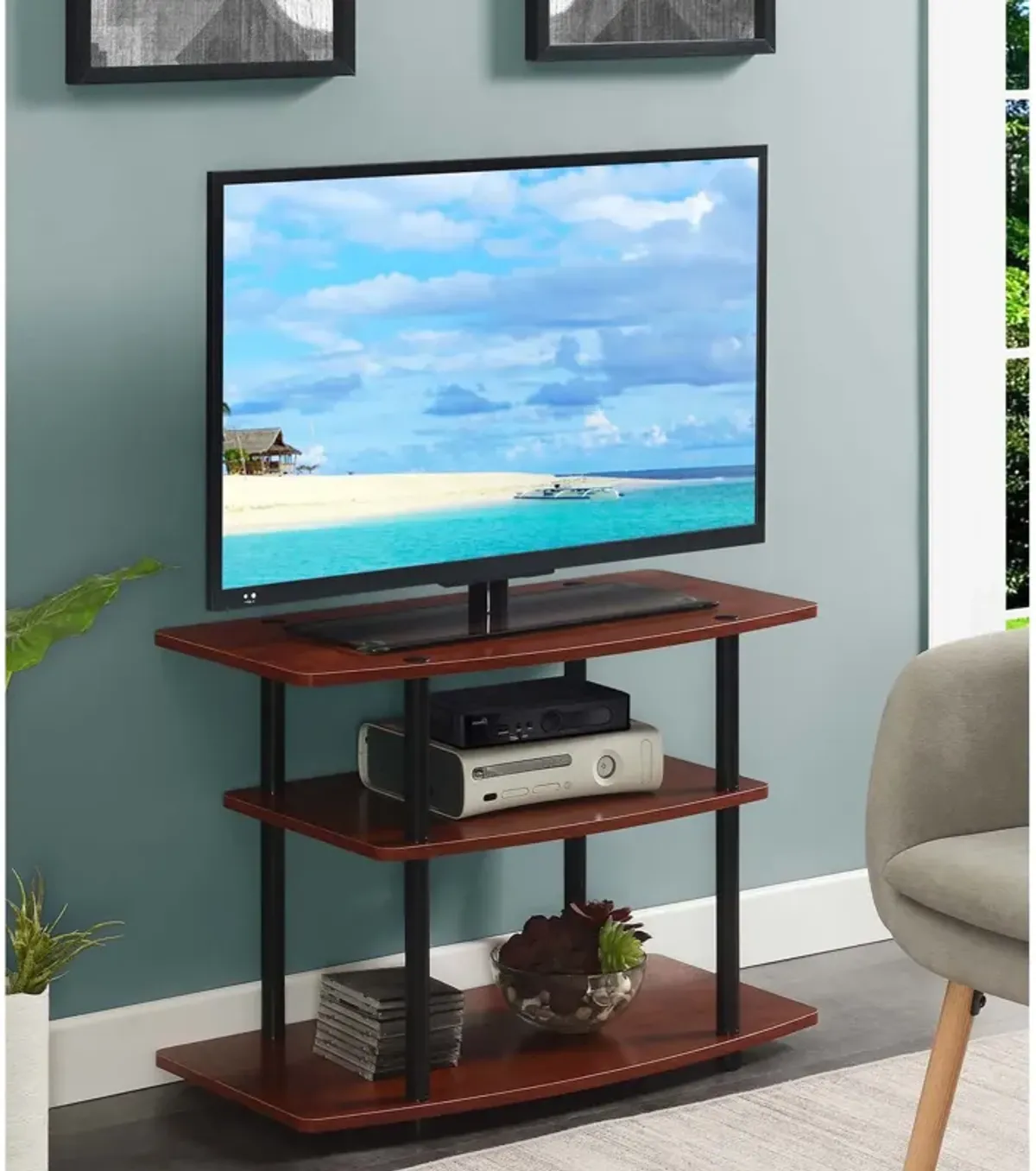 Convenience Concepts Designs2Go No Tools 3 Tier TV Stand