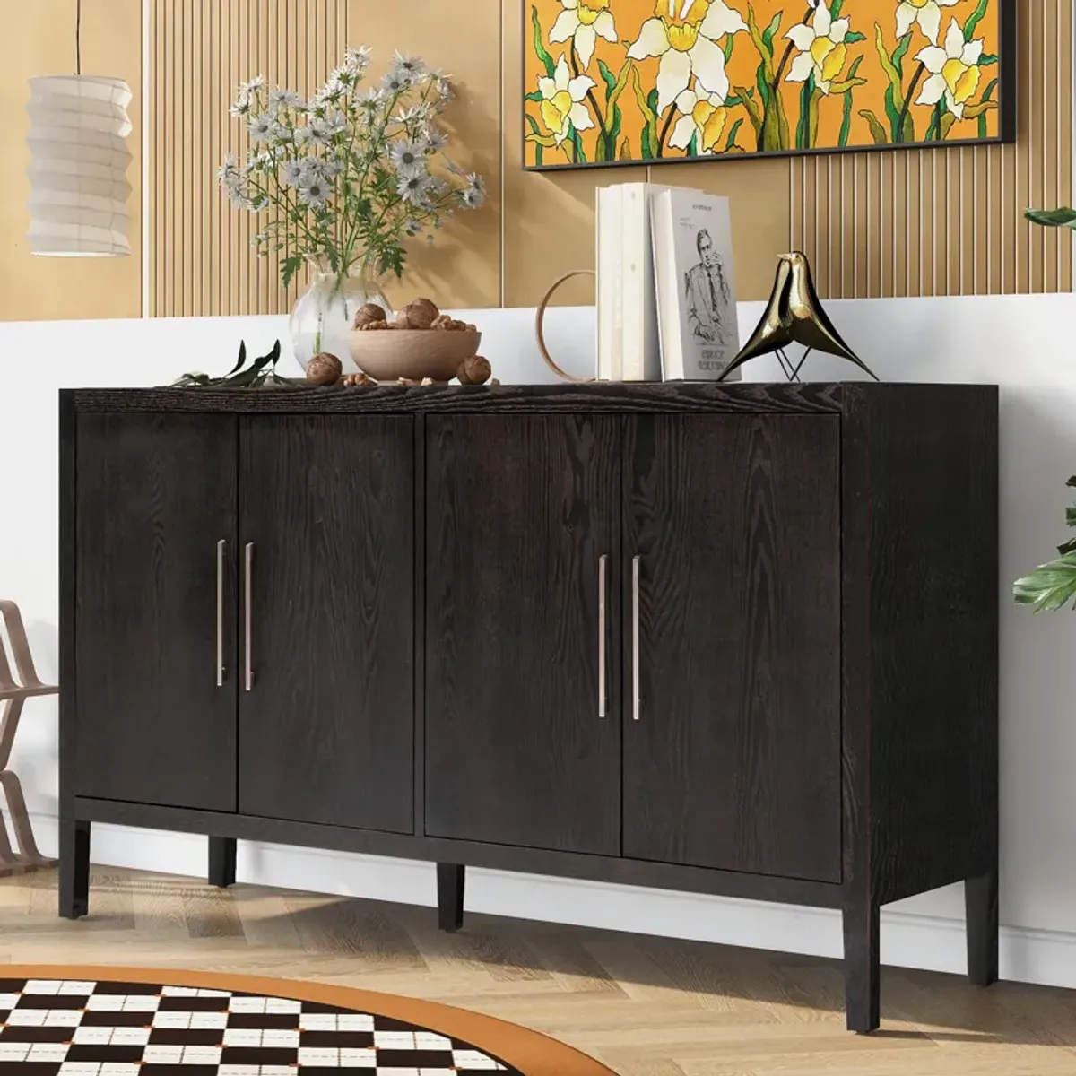 Merax Retro Storage Cabinet Sideboard with Adjustable Shelves