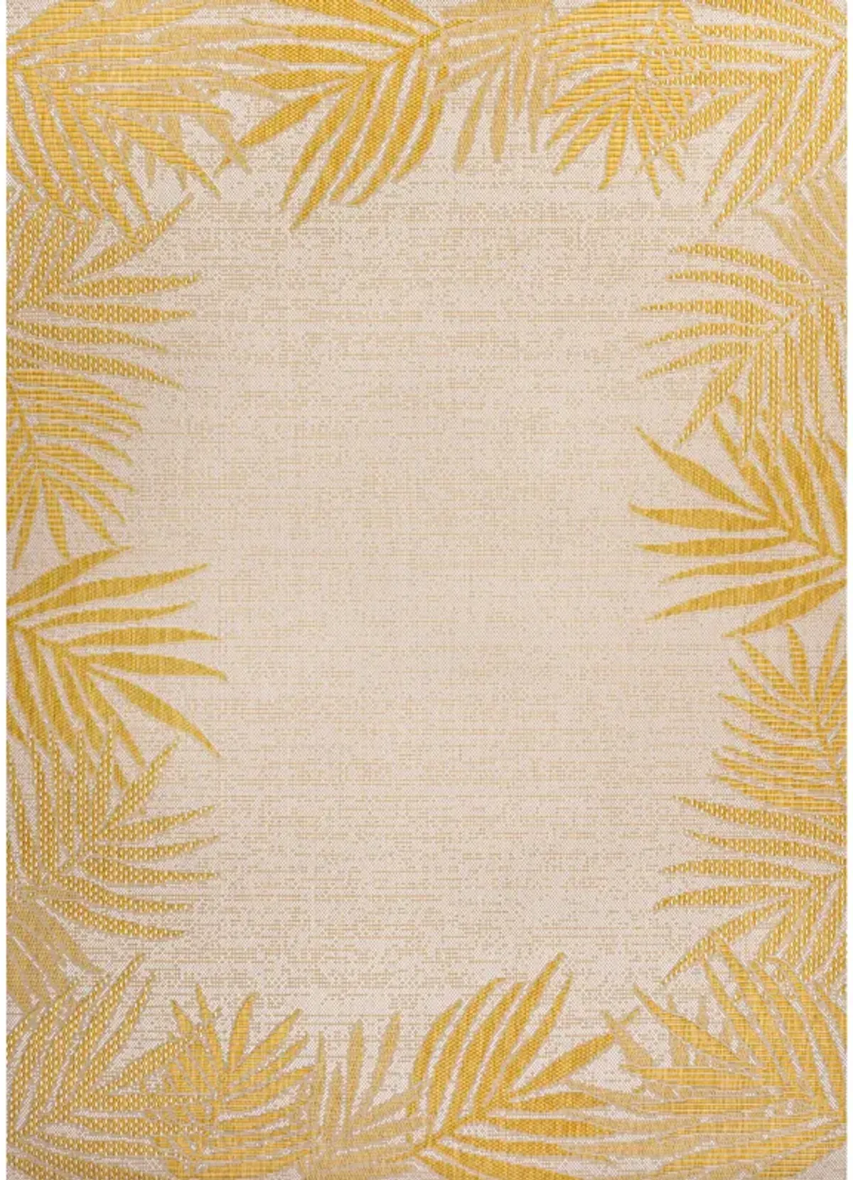 Isla Coastal Cottage Palm Frond Border Indoor/Outdoor Runner Rug