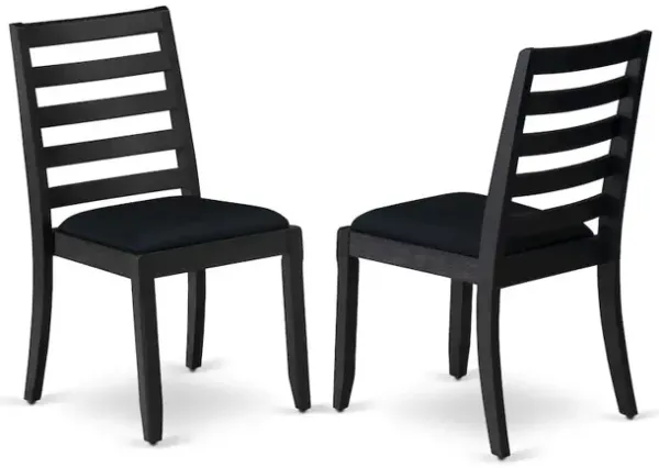 Dining Room Chair with Black Linen Fabric and upholstered back