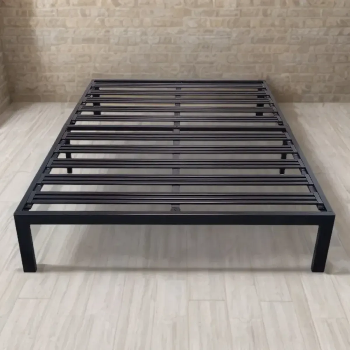 Hivvago Queen size Metal Platform Bed Frame with Heavy Duty Steel Slats