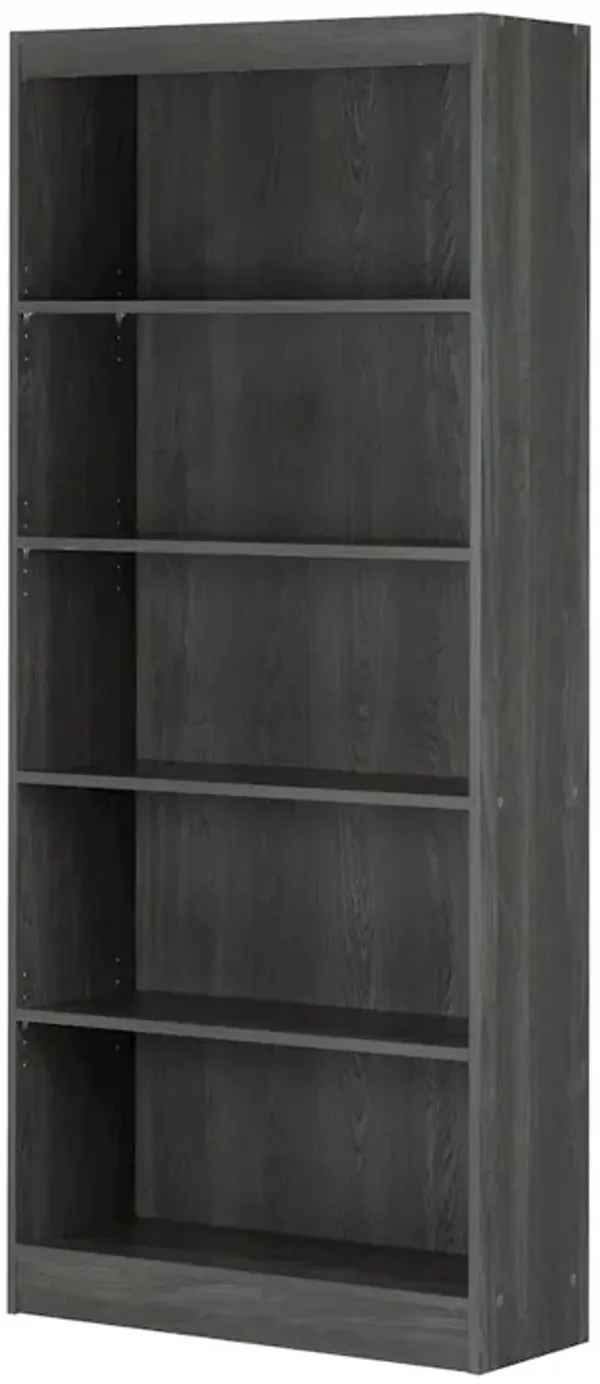 Axess 5-Shelf Bookcase, Gray Oak
