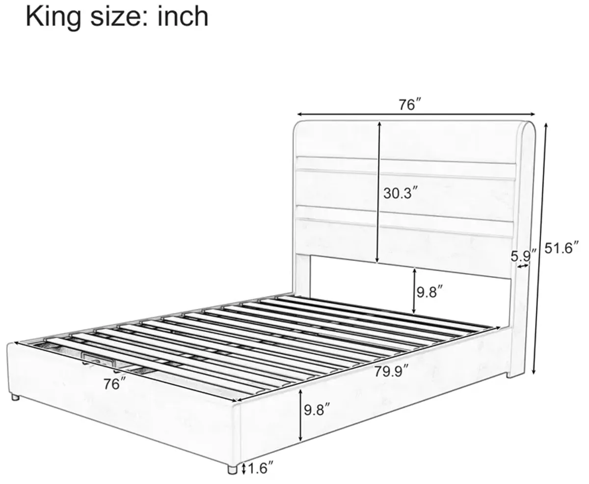 Merax Lift Up Storage Bed with Headboard