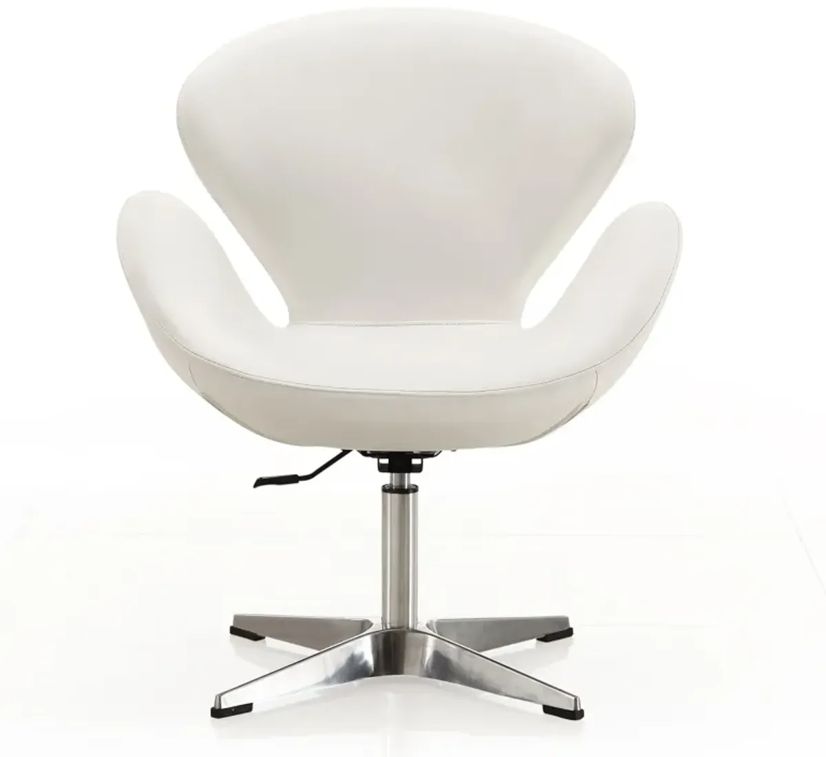 Raspberry Swivel Accent Chair in White
