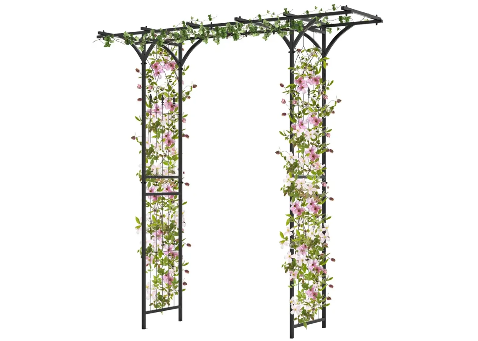 6.8 Feet Garden Arbor with Trellises for Climbing Plant Vine Rose