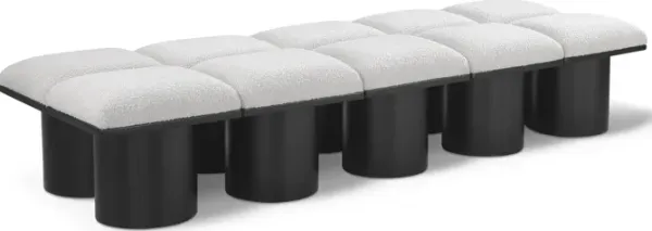 Meridian Furniture Pavilion Cream Boucle Fabric Bench