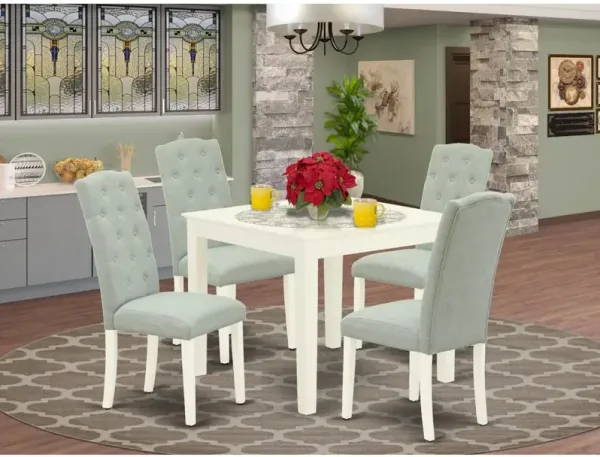 East West Furniture Dining Room Set Linen White