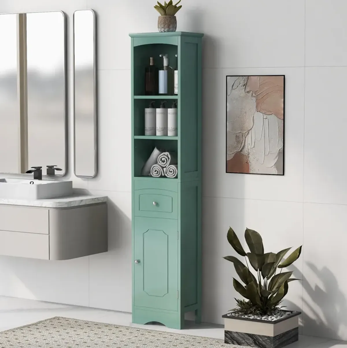 Merax Classic Freestanding Bathroom Storage Cabinet with Drawer