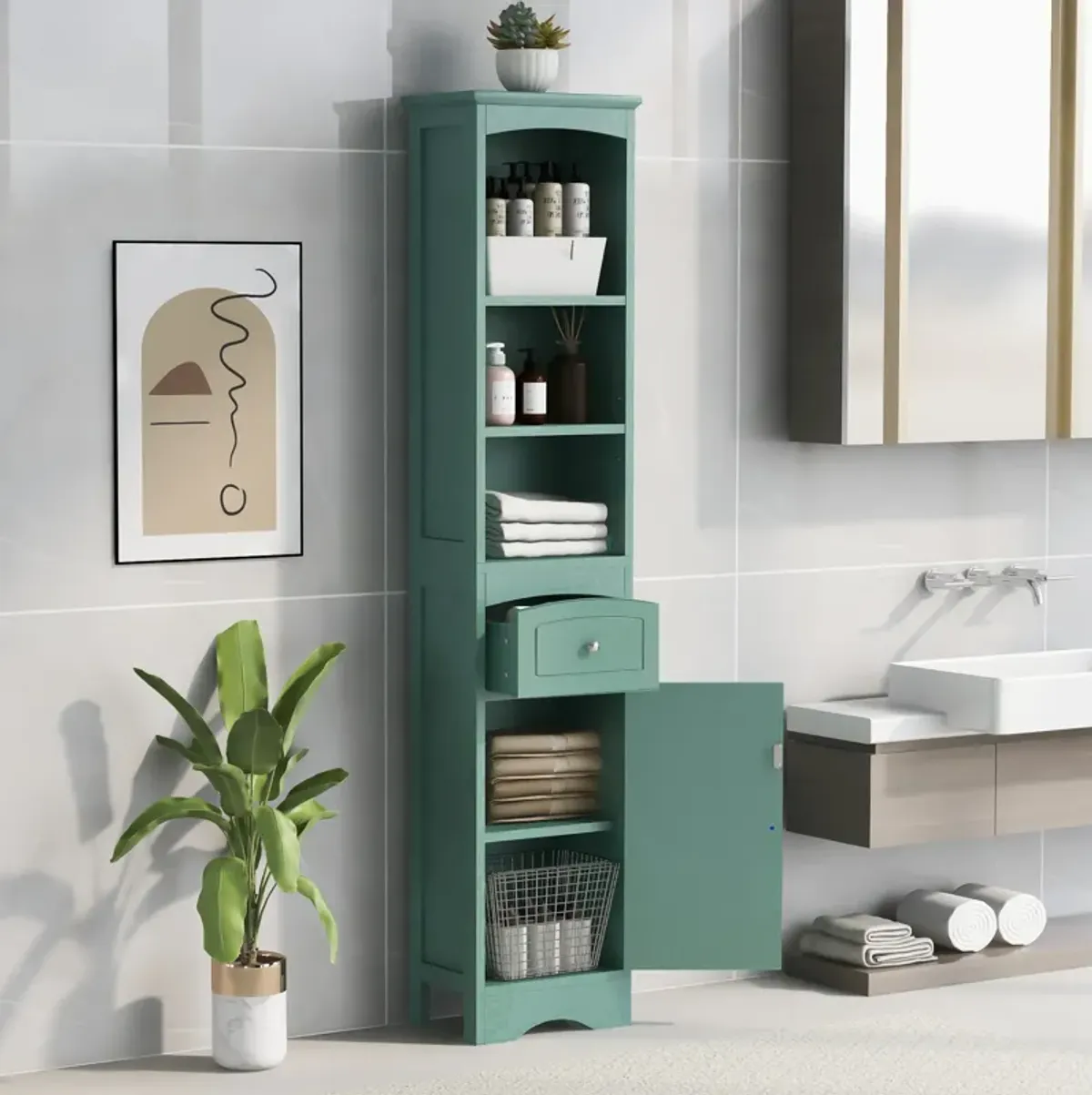 Merax Classic Freestanding Bathroom Storage Cabinet with Drawer