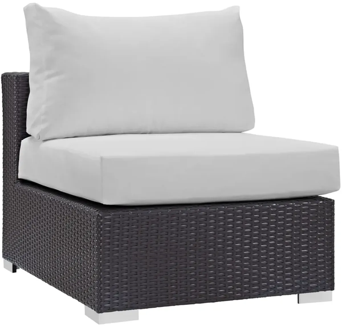 Convene Outdoor Sectional Set - Durable Rattan Weave, All-Weather Cushions, 8 Piece Patio Sofa Set, Espresso White