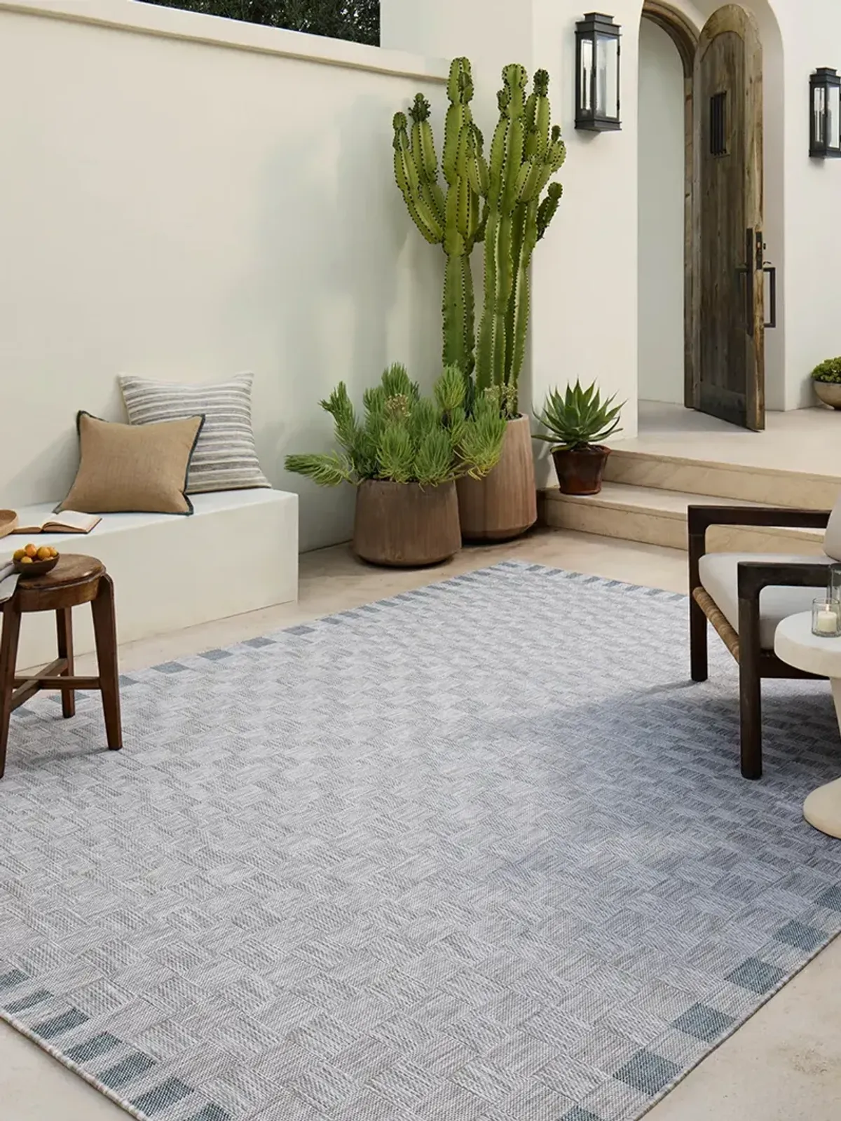 Topanga Silver/Blue 5'3" x 7'6" Area Rug by Amber Lewis x Loloi