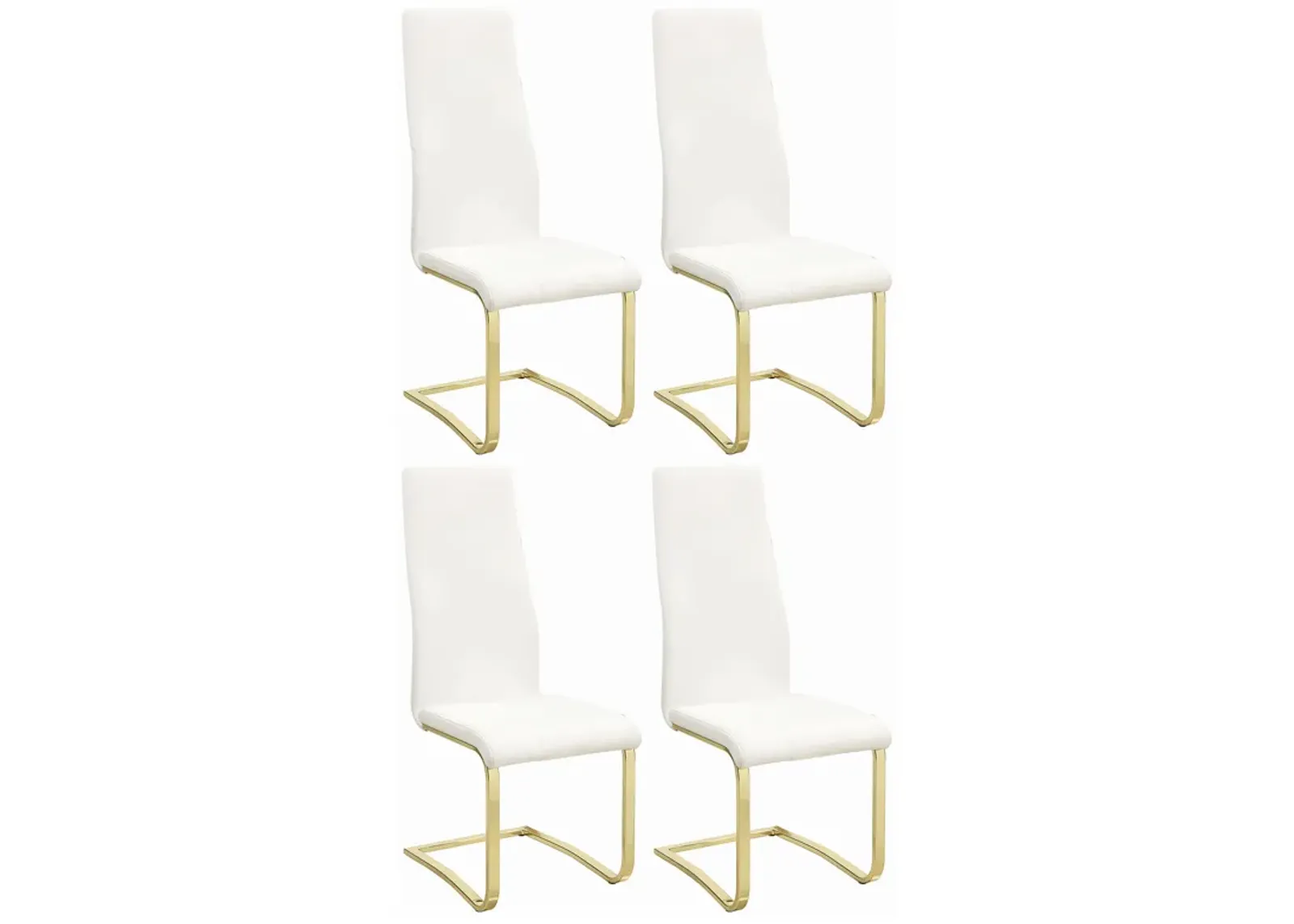 Montclair Side Chairs White and Rustic Brass (Set of 4)