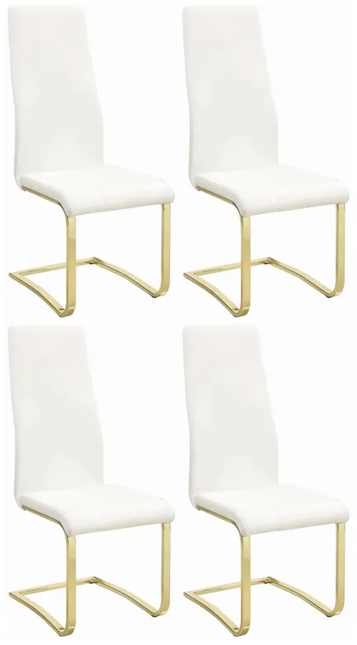 Montclair Side Chairs White and Rustic Brass (Set of 4)