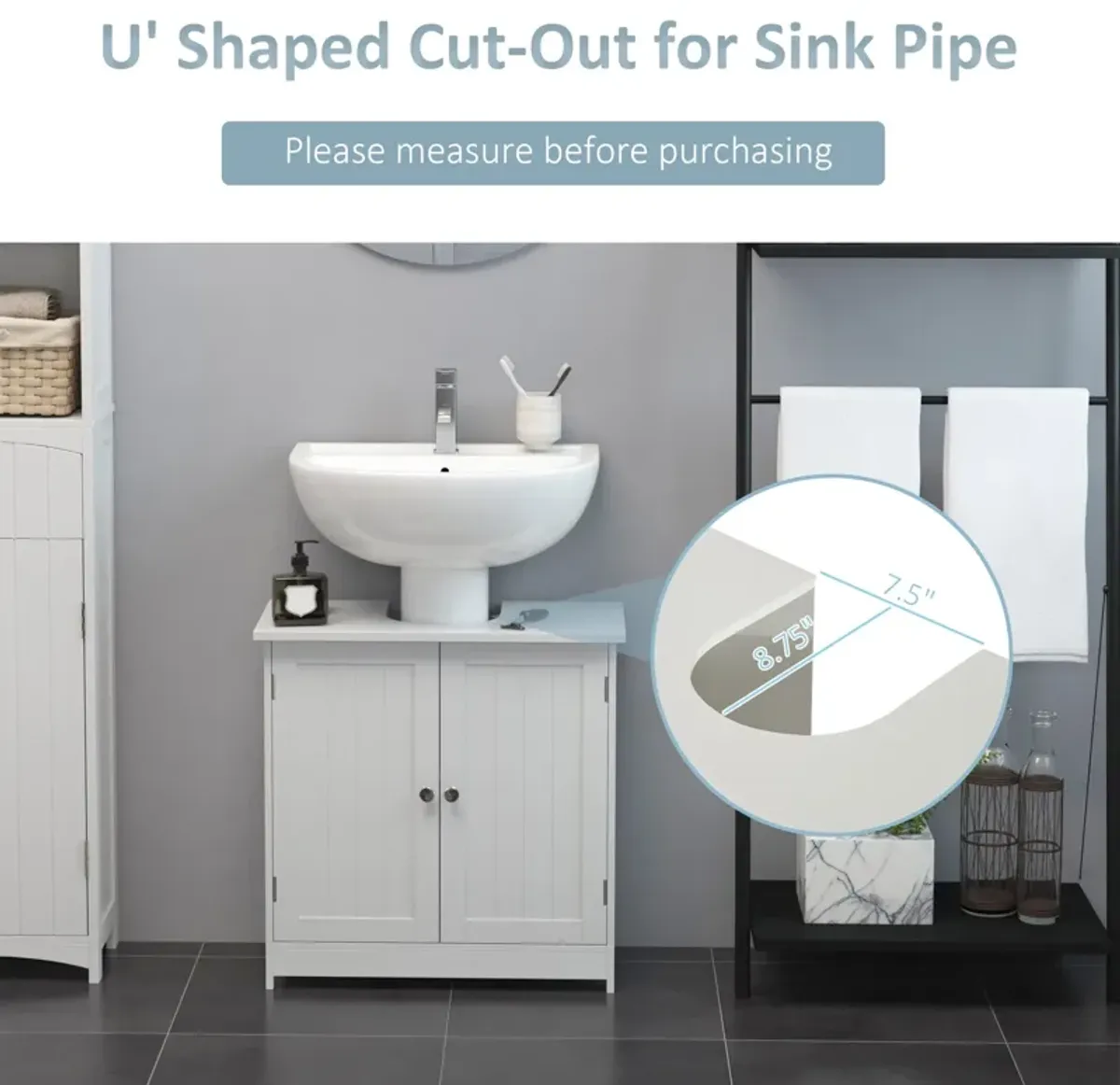 Bathroom Space Saver: White Pedestal Sink Storage Cabinet