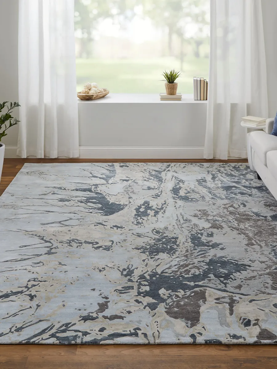 Zarah 8918F 5' x 8' Blue/Taupe/Green Rug