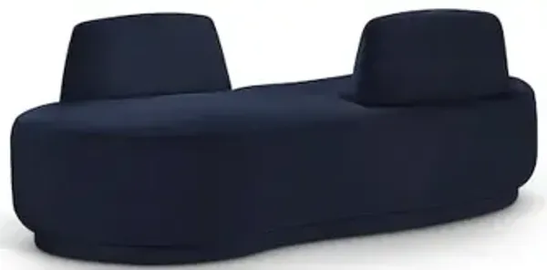 Meridian Furniture Argyle Navy Chenille Fabric Chaise/Loveseat
