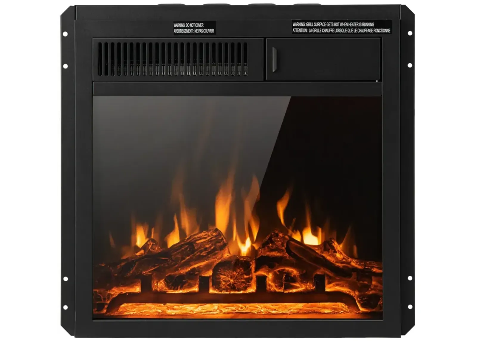 Electric Fireplace Insert with 7-Level Adjustable Flame Brightness