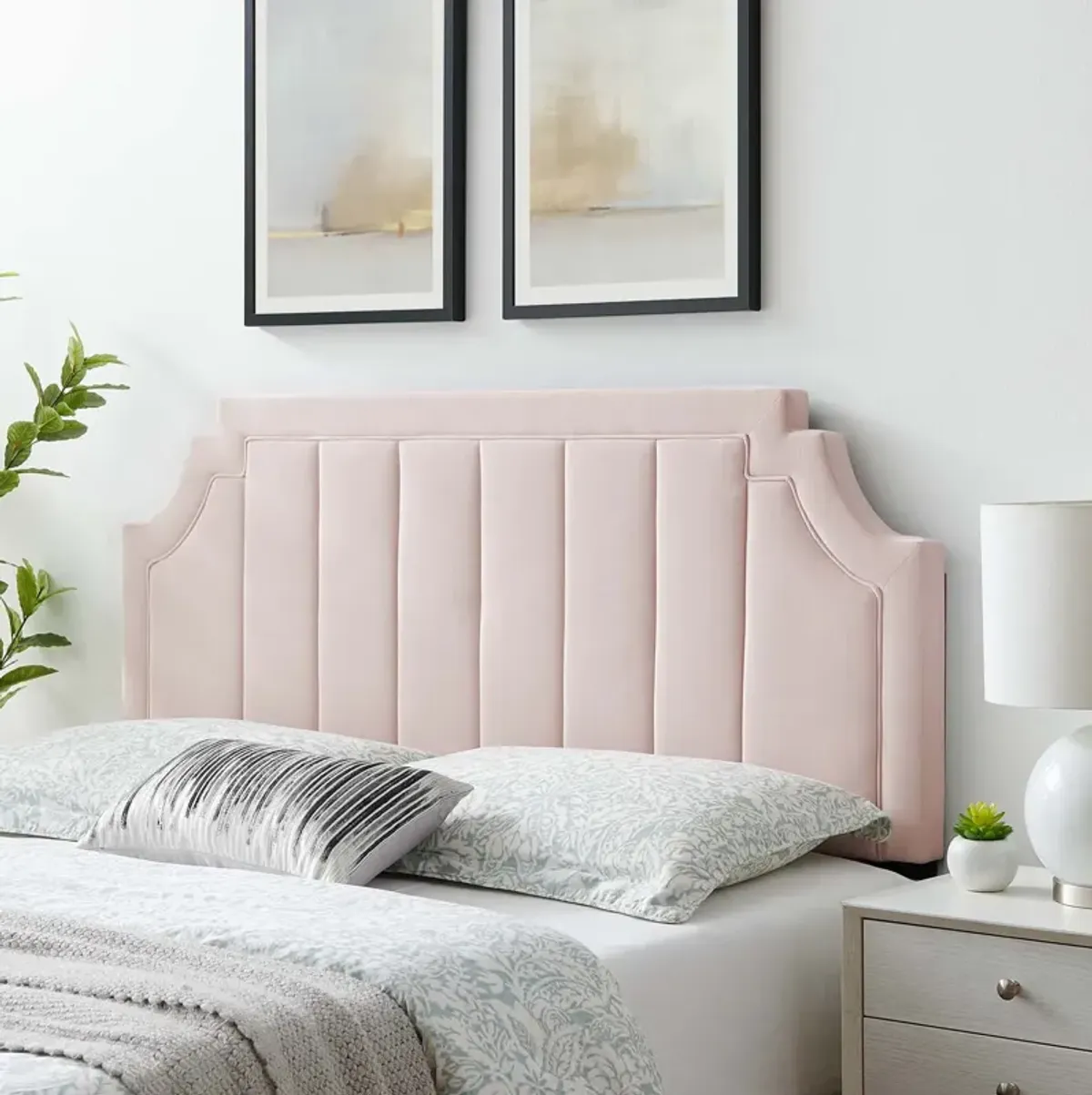 Modway - Alyona Channel Tufted Performance Velvet Full/Queen Headboard