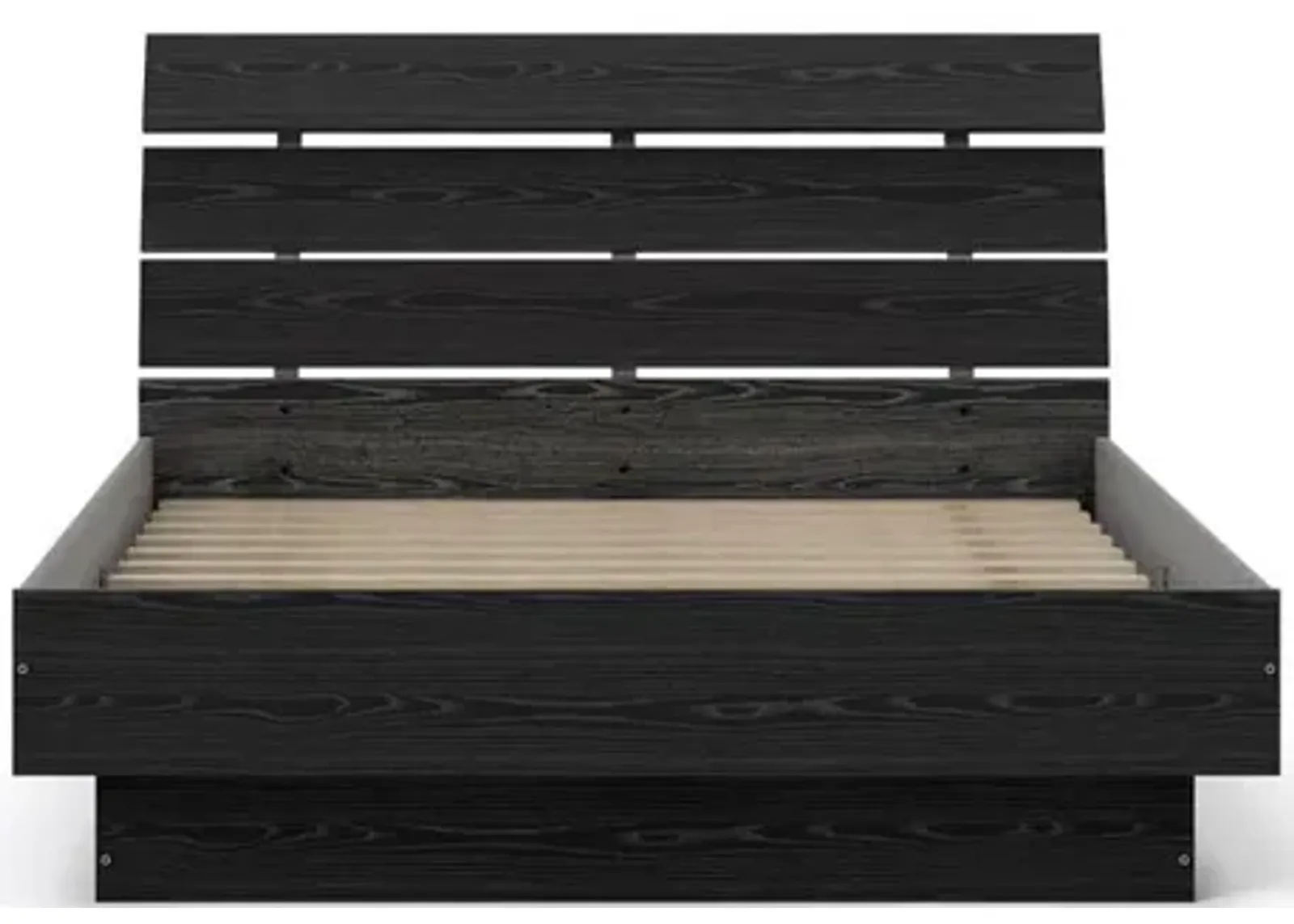 Tvilum Scottsdale Full Bed with Slat Roll, Black Woodgrain