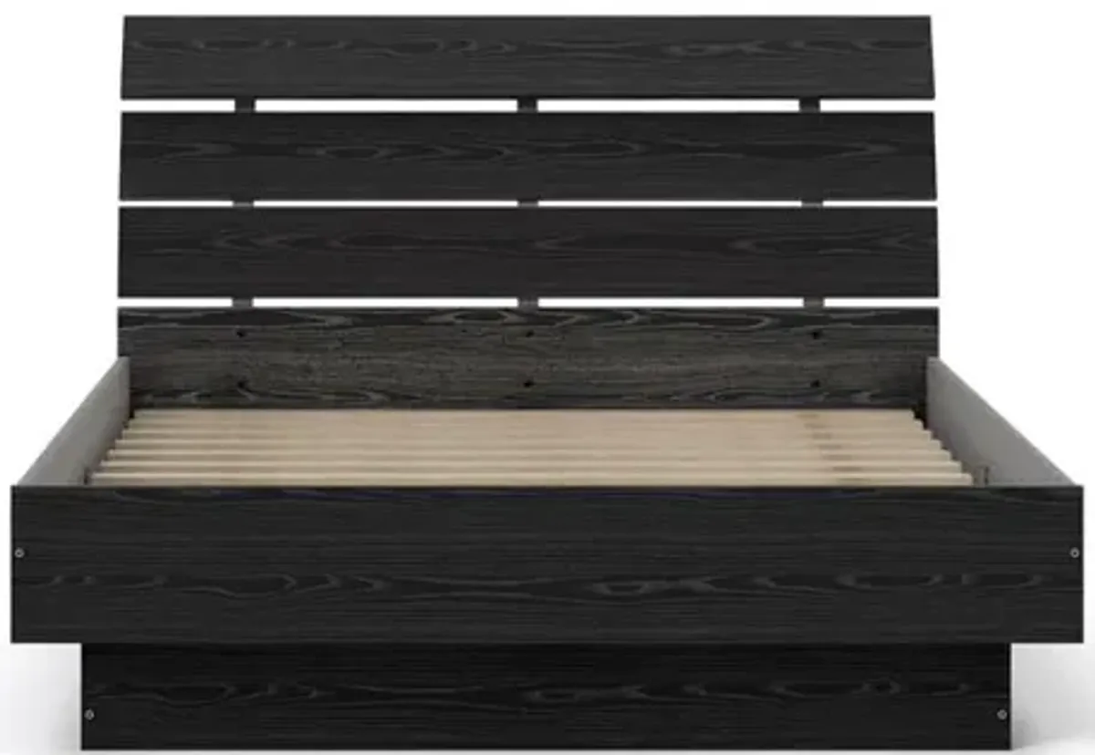 Tvilum Scottsdale Full Bed with Slat Roll, Black Woodgrain