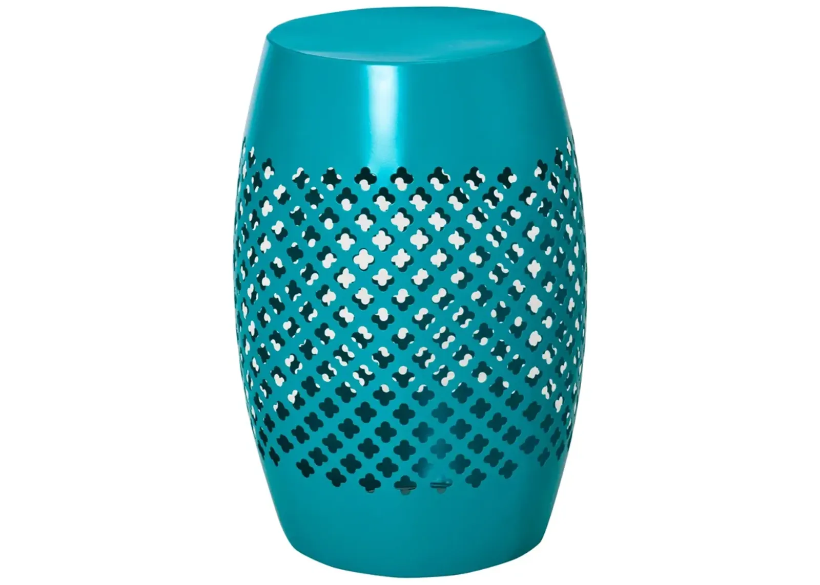 Blue Outdoor Accent: Hollow Drum Steel Patio Side Table