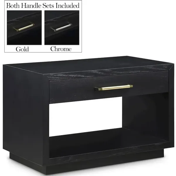 Meridian Furniture Avery Black Wood Veneer Night Stand