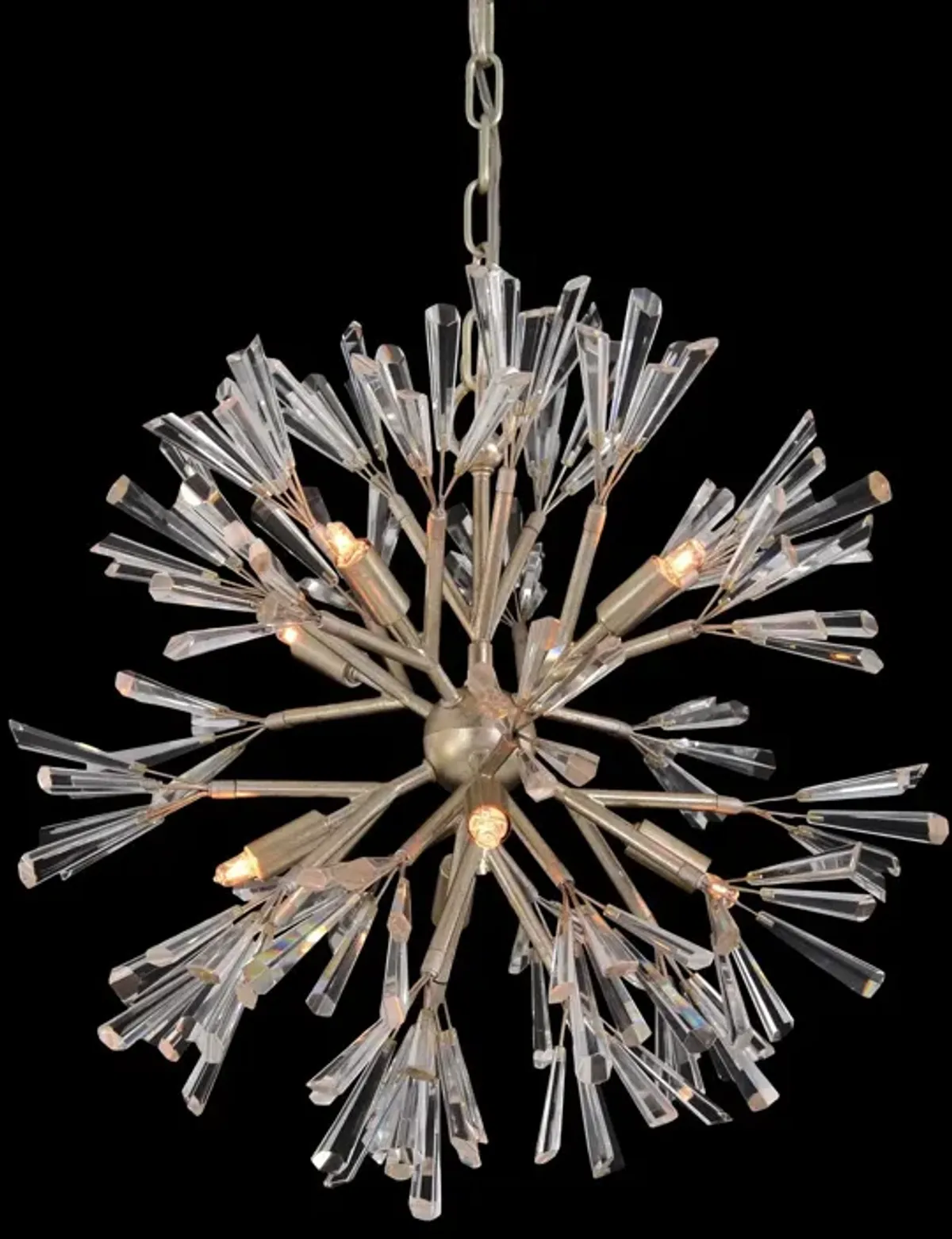 Luna Crystal Wand Branched Eight-Light Pendant Chandelier