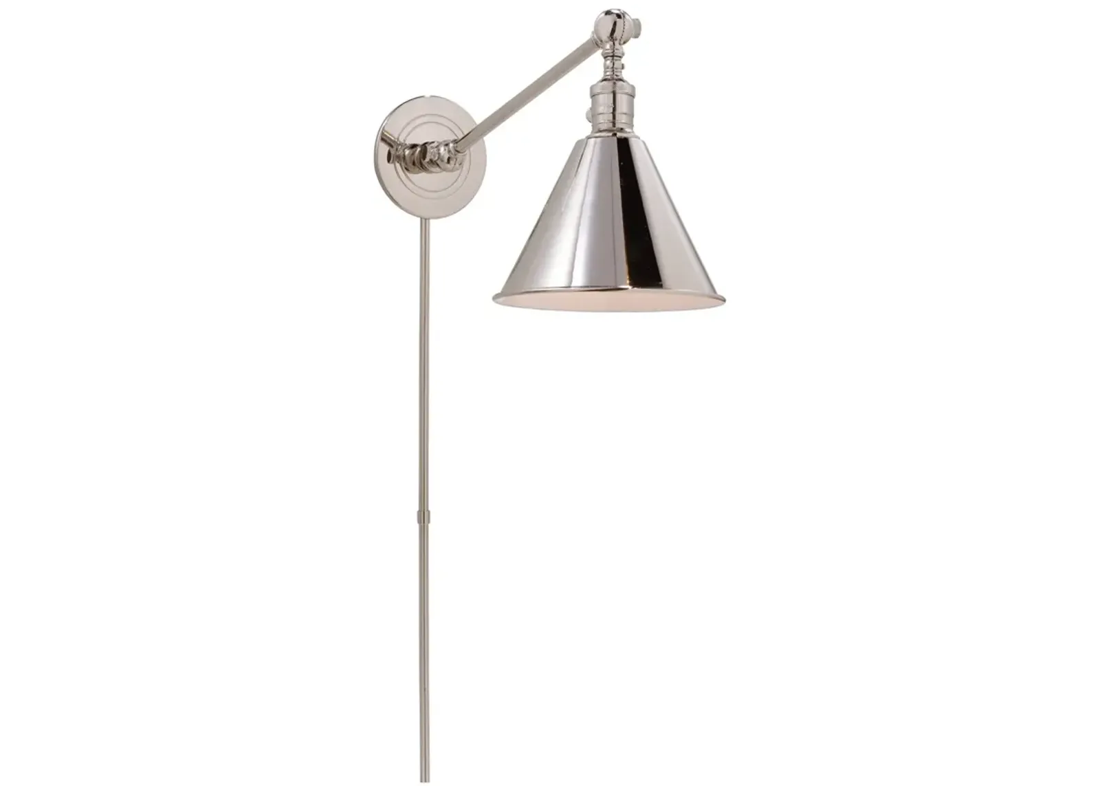 Boston Functional Single Arm Library Light in Polished Nickel