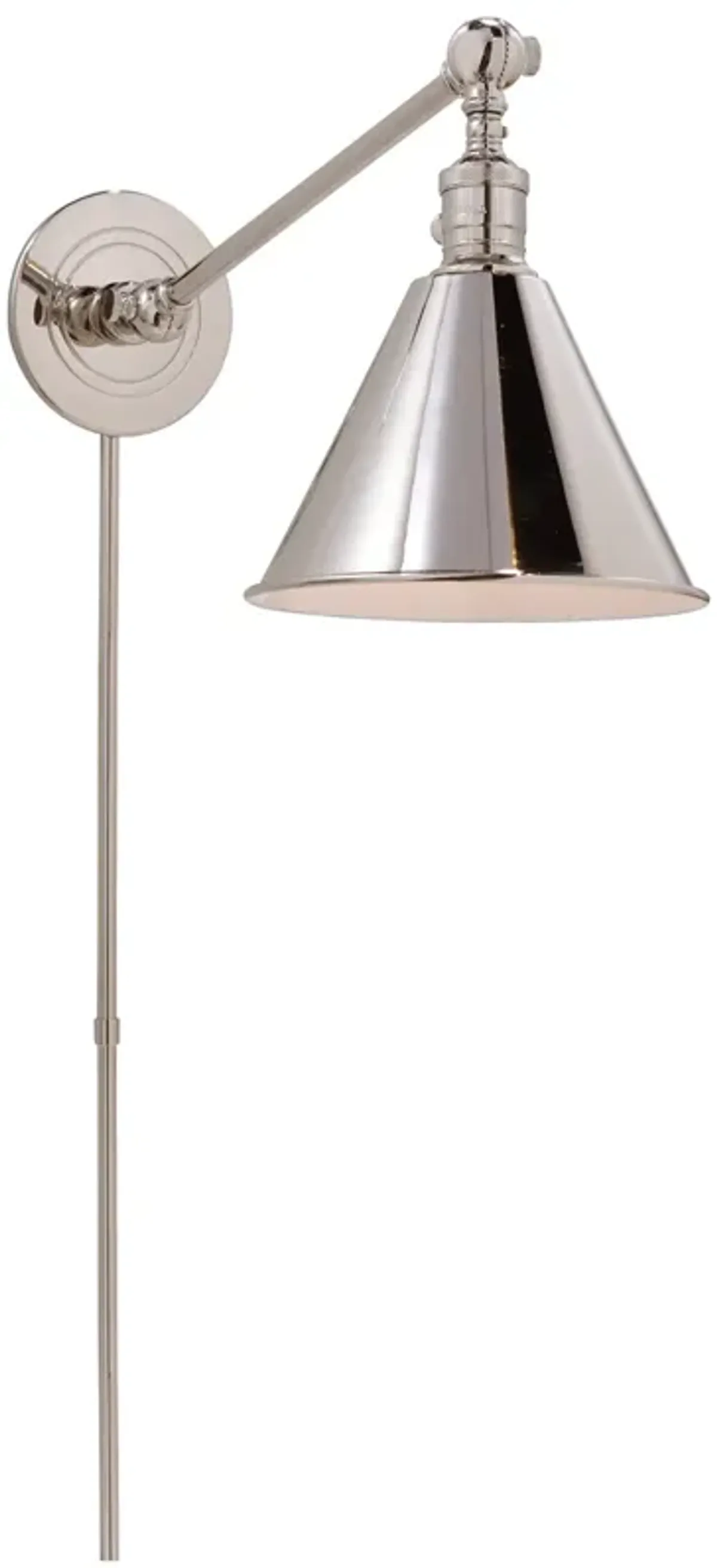 Boston Functional Single Arm Library Light in Polished Nickel