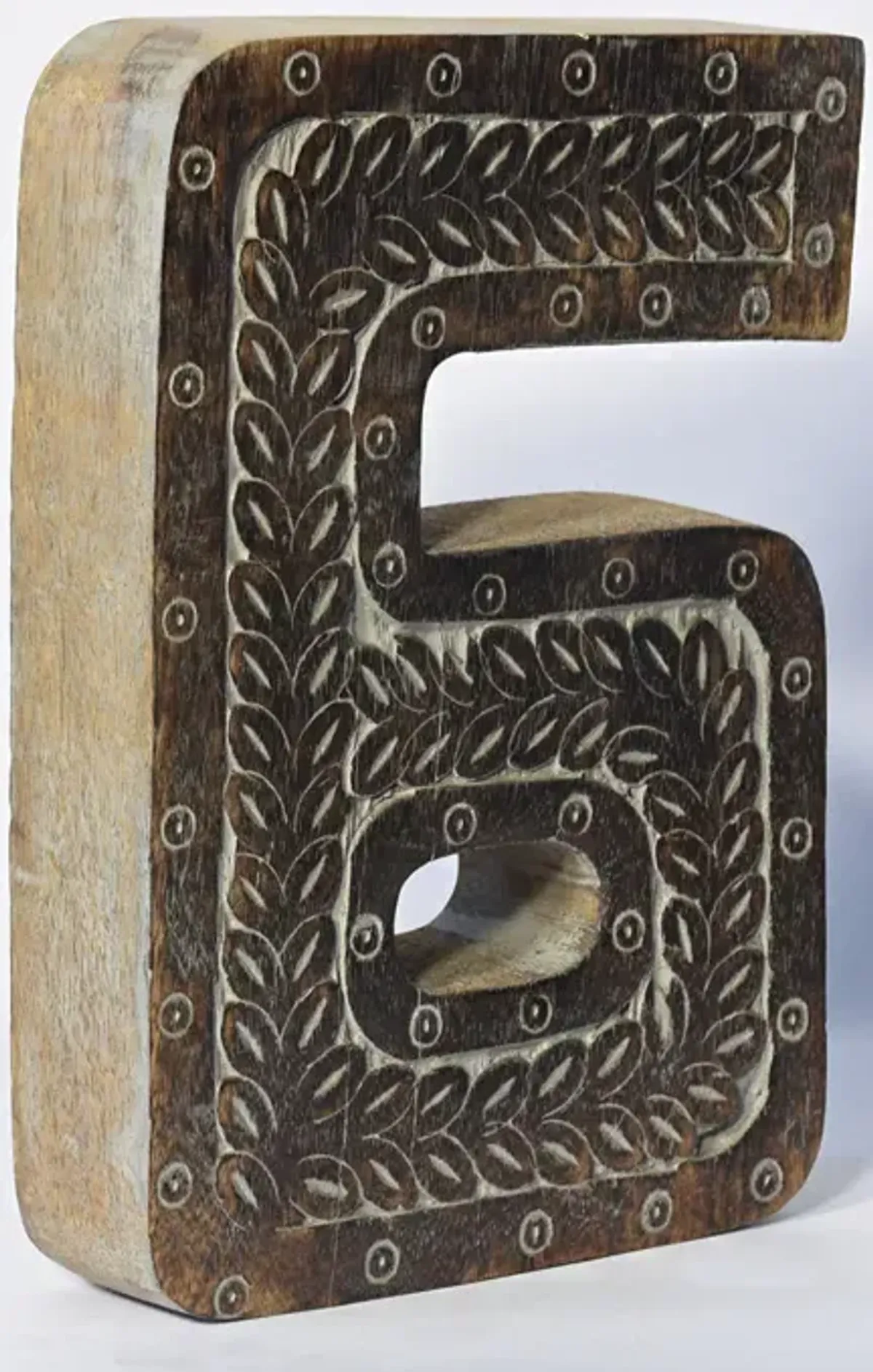 Vintage Gray Handmade Eco-Friendly "6" Numeric Number For Wall Mount & Table Top D�cor