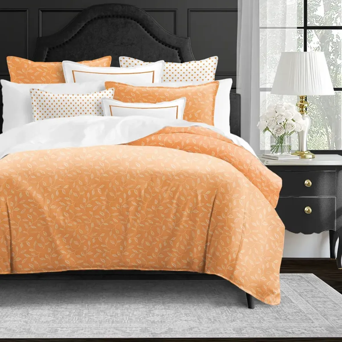 6ix Tailors Fine Linens Sabrina Tangerine Comforter Set