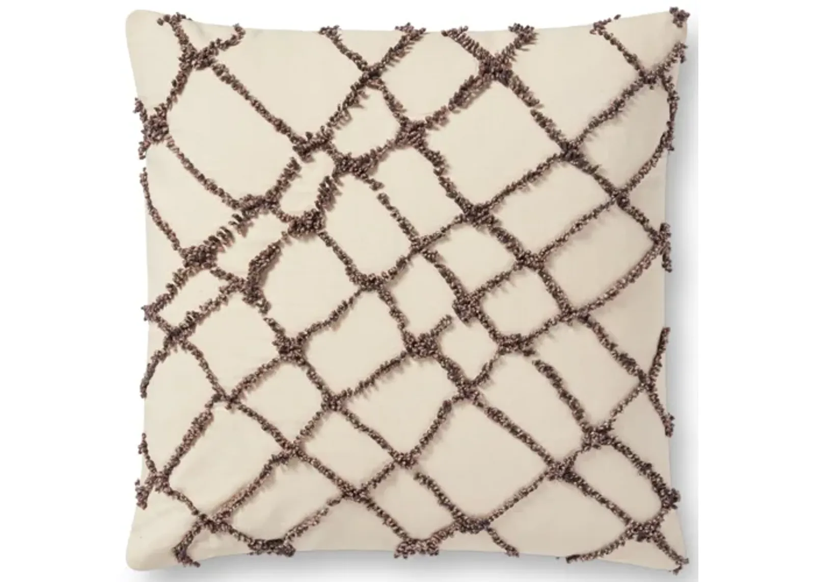 PLL0043 Ivory/Black 18"x18" Down Pillow