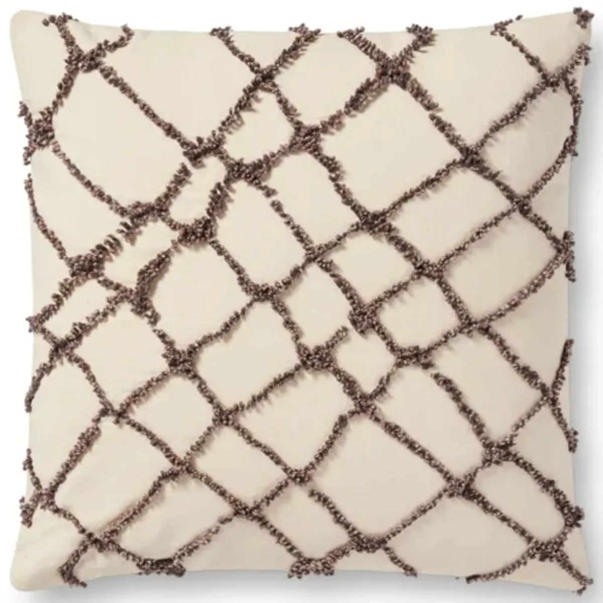 PLL0043 Ivory/Black 18"x18" Down Pillow