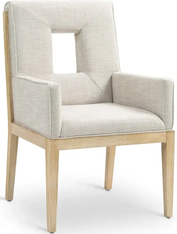 Meridian Furniture Gwendolyn Light Blue Linen Textured Fabric Dining Arm Chair