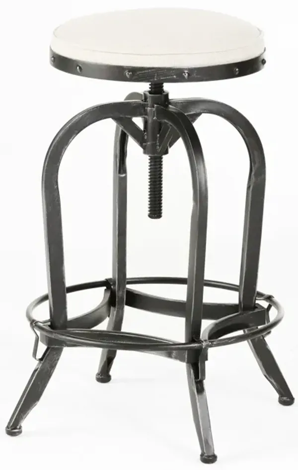 Adjustable Counter Bar Stool, 27-34 Inch, Retro Natural Brown Wood - Benzara