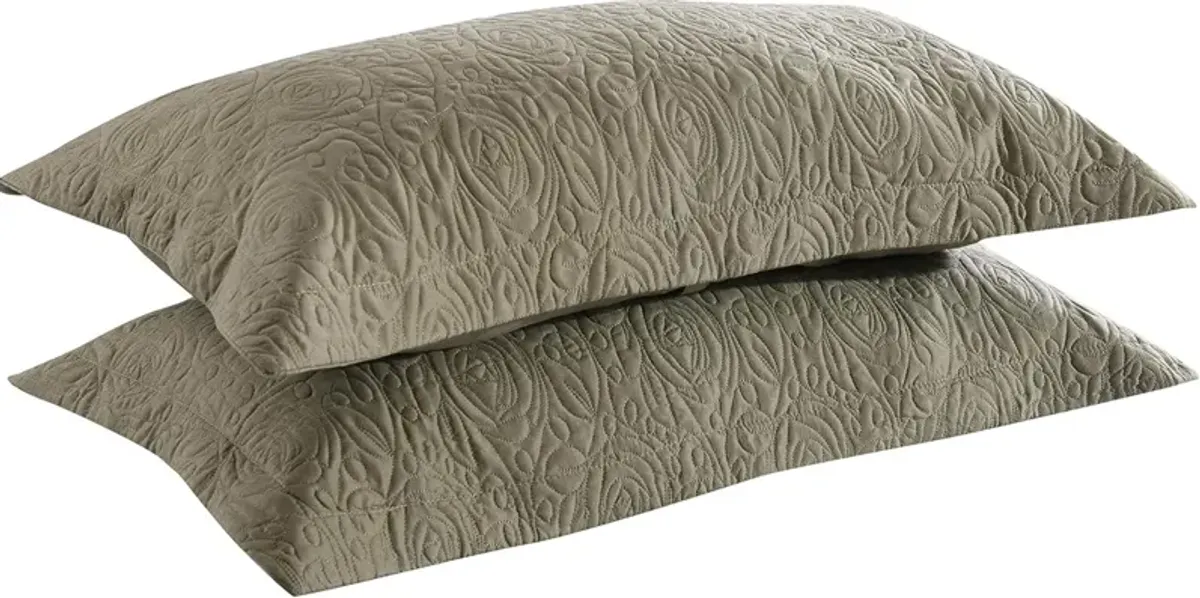 MarCielo 2 Piece Embroidery Pillow Shams