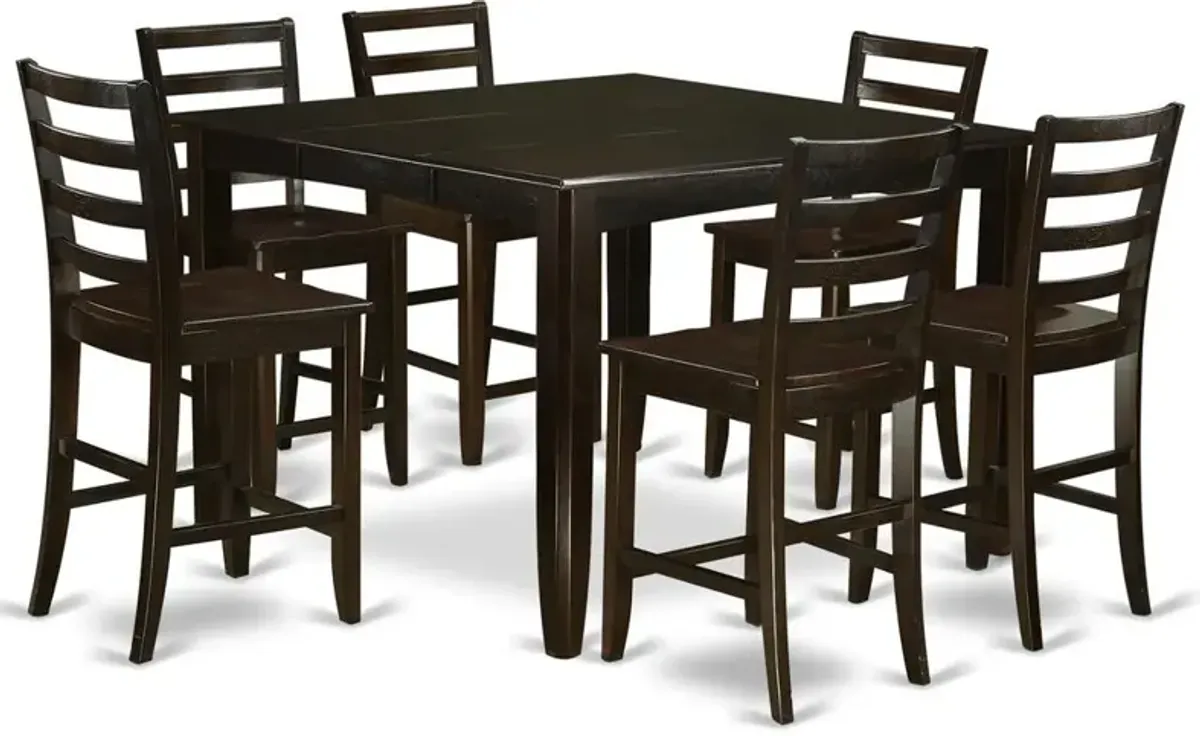 7 PC counter height set- Square Table plus 6 Kitchen counter Chairs