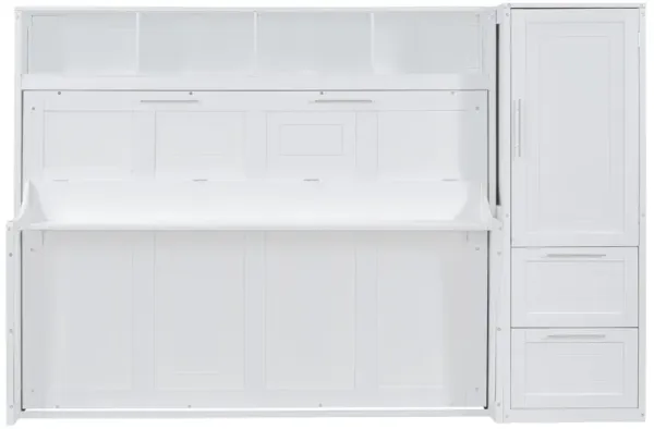 Merax Murphy Bed Wall Bed with Closet and Drawers