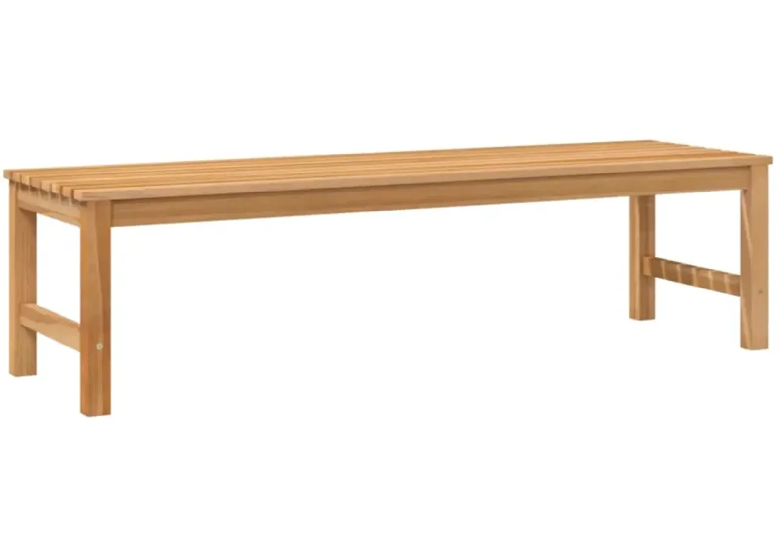 vidaXL Solid Teak Wood Bench - 59.1" Wide, Farmhouse Patio Bench with Fine-Sanded Smooth Finish for Indoor and Outdoor Use