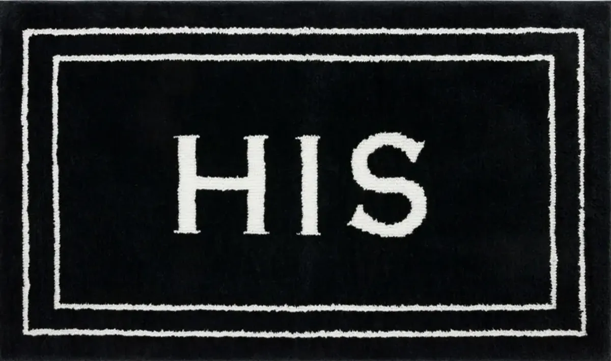 His Ebony 2' x 3' 4" Bath Mat