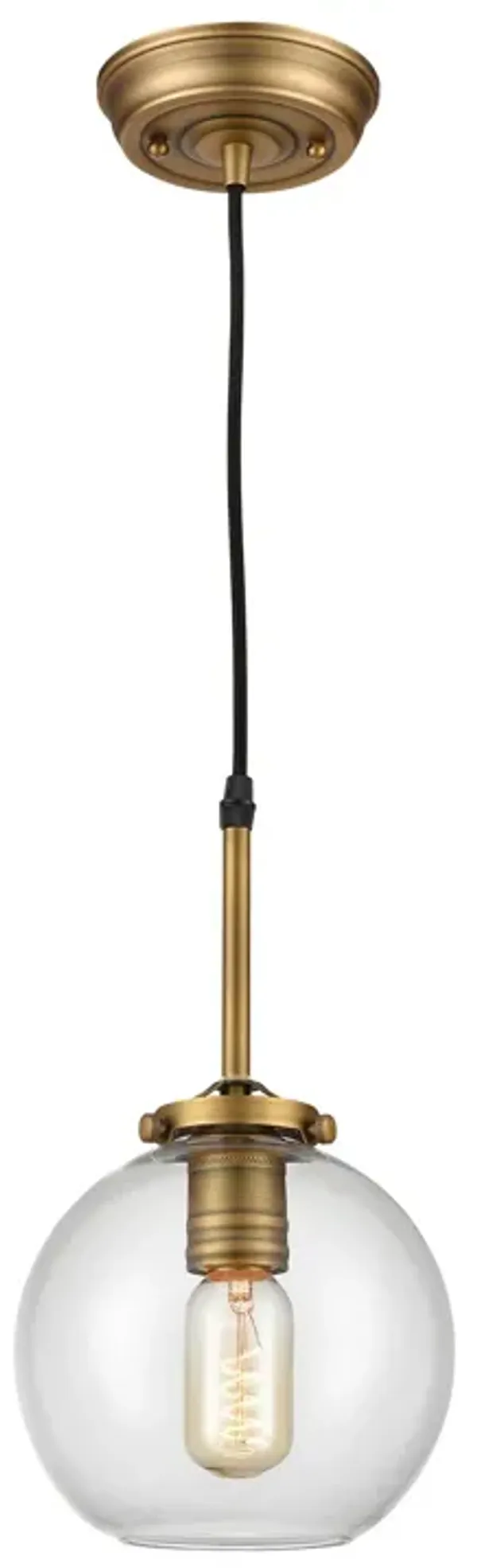 12.25" Aged Brass Finished Mountain Creek 1 Light Mini Pendant