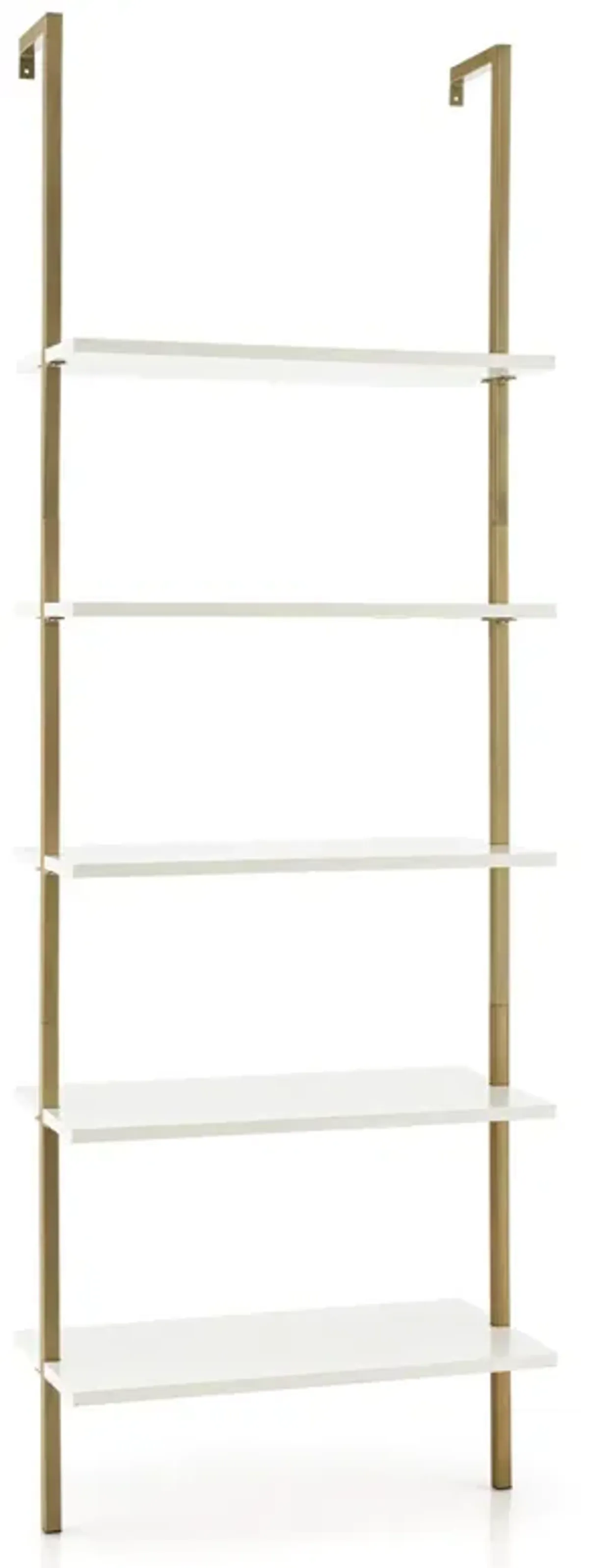 5 Tier Ladder Shelf Wall-Mounted Bookcase with Steel Frame