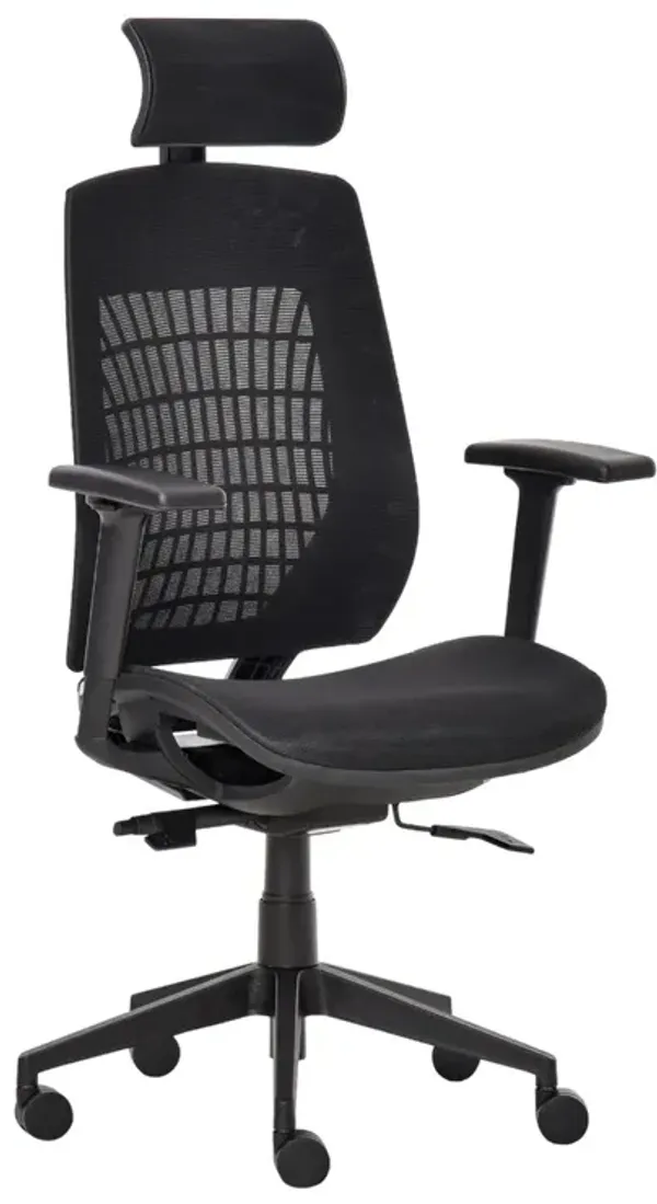 Black Ergonomic Task Chair: High-Back Mesh Office Chair with 3D Armrest