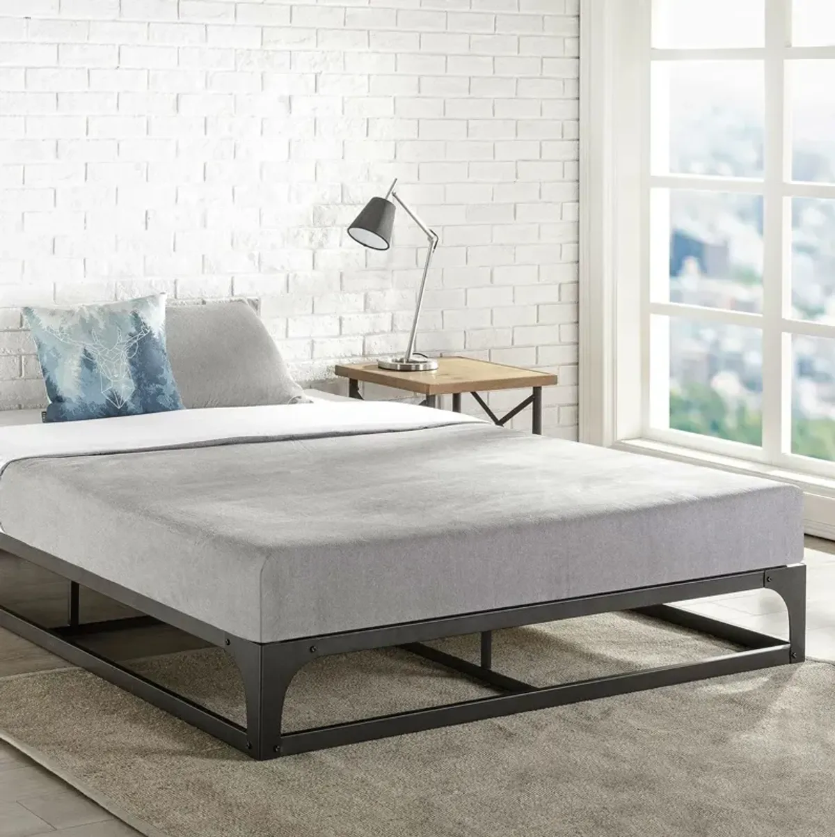 QuikFurn Full size Modern Low Profile Heavy Duty Metal Platform Bed Frame