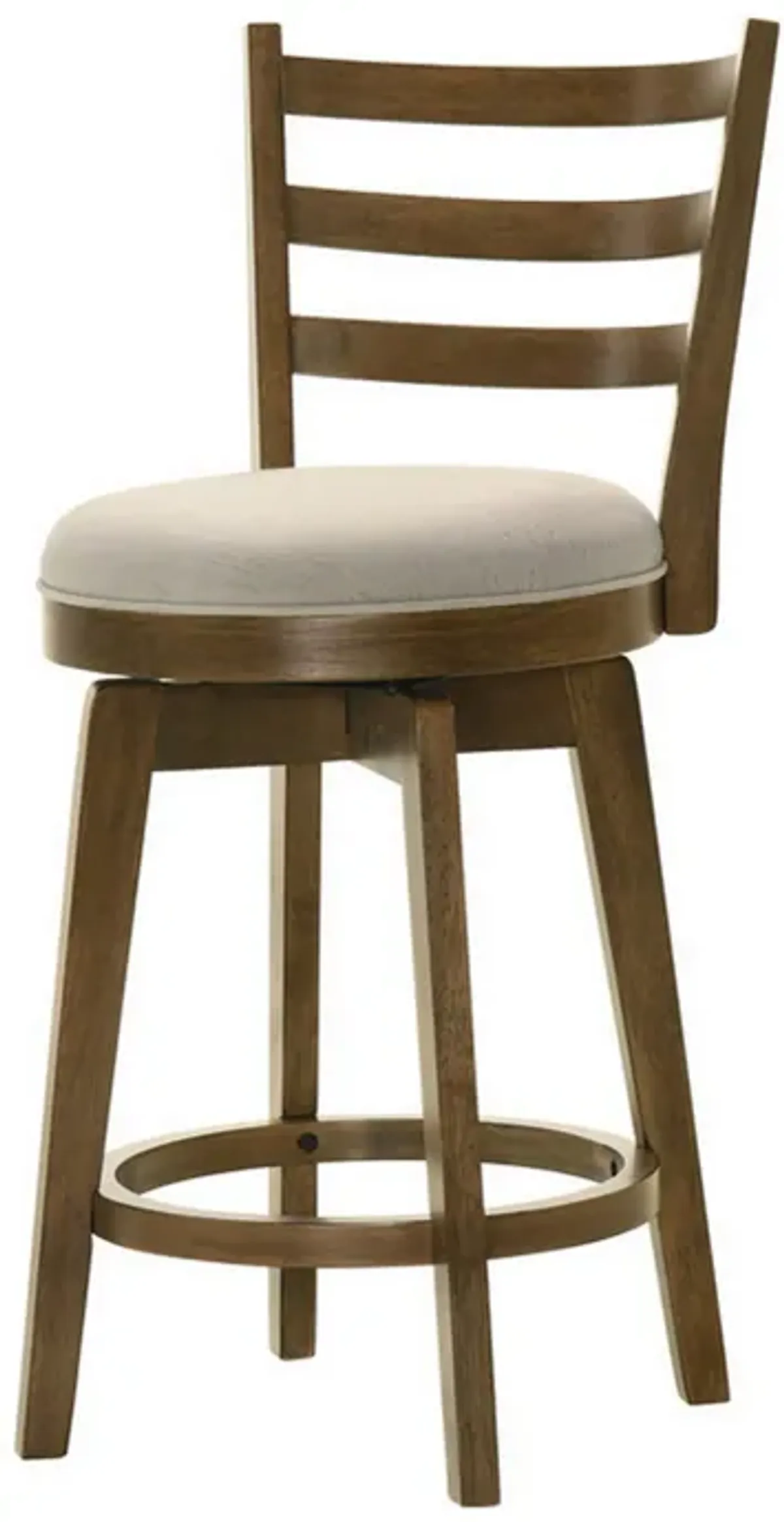 Fila 26 Inch Counter Height Swivel Stool Chair, Padded Seat, Brown - Benzara