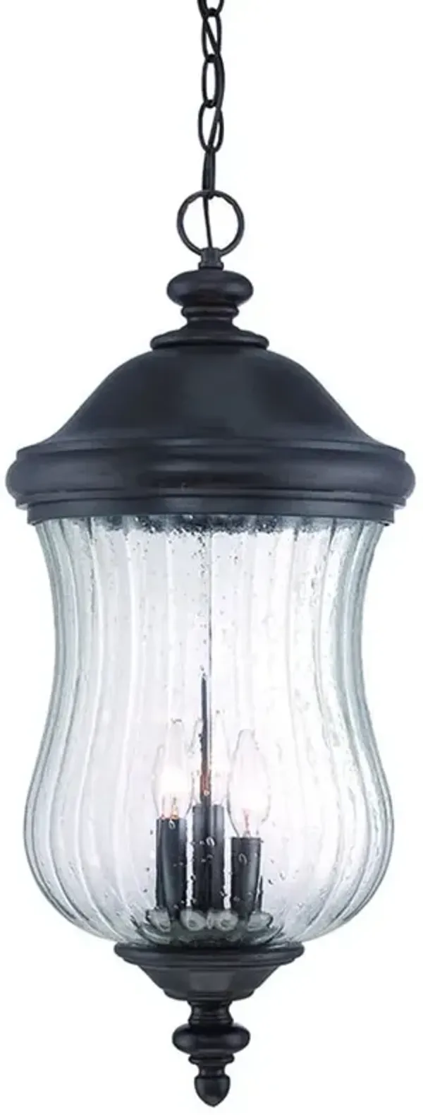 Hivvago XL Three Light Matte Black Urn Shaped Hanging Light