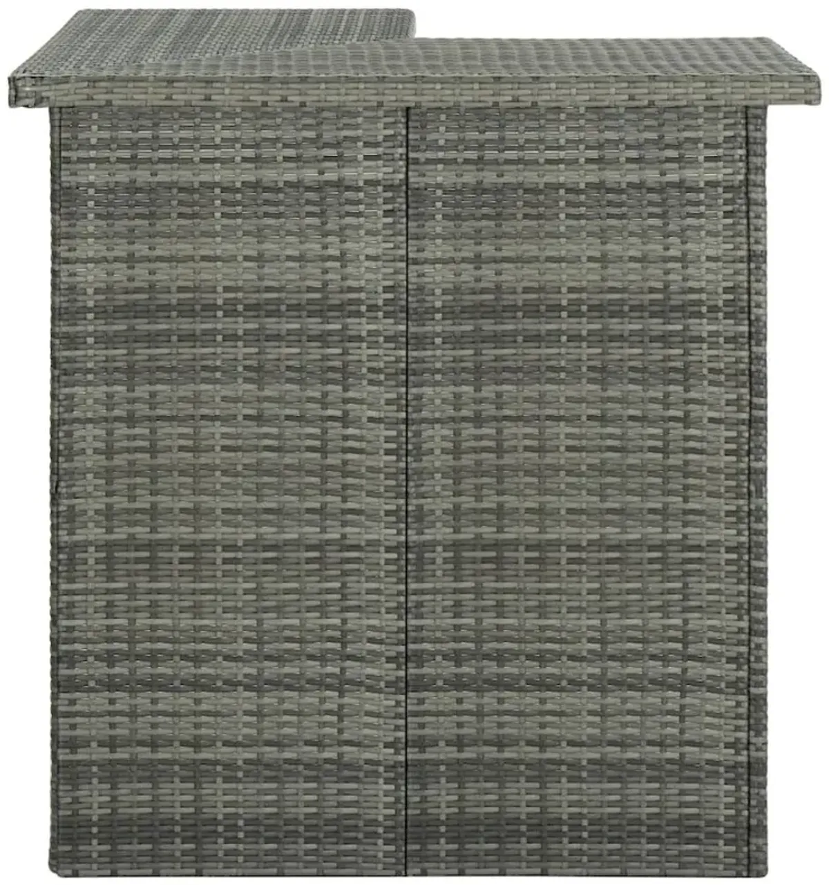 vidaXL Corner Bar Table Gray 39.4"x19.7"x41.3" Poly Rattan, 313482